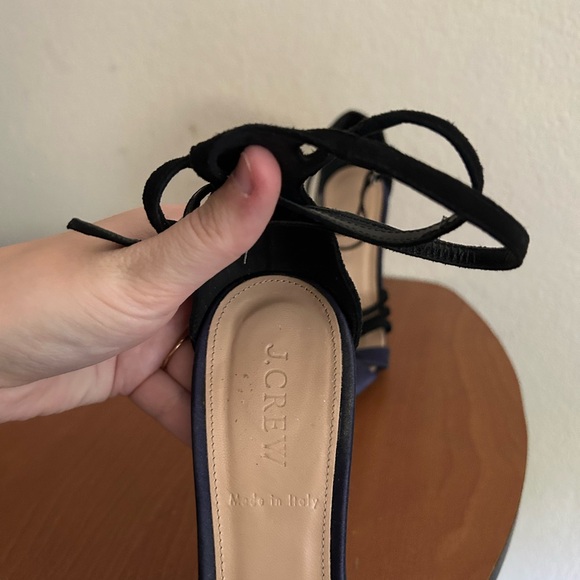 J.CREW Collection Roxie Suede Satin Ankle Strap Pumps Womens Size 8 Made in Itay - Picture 10 of 13